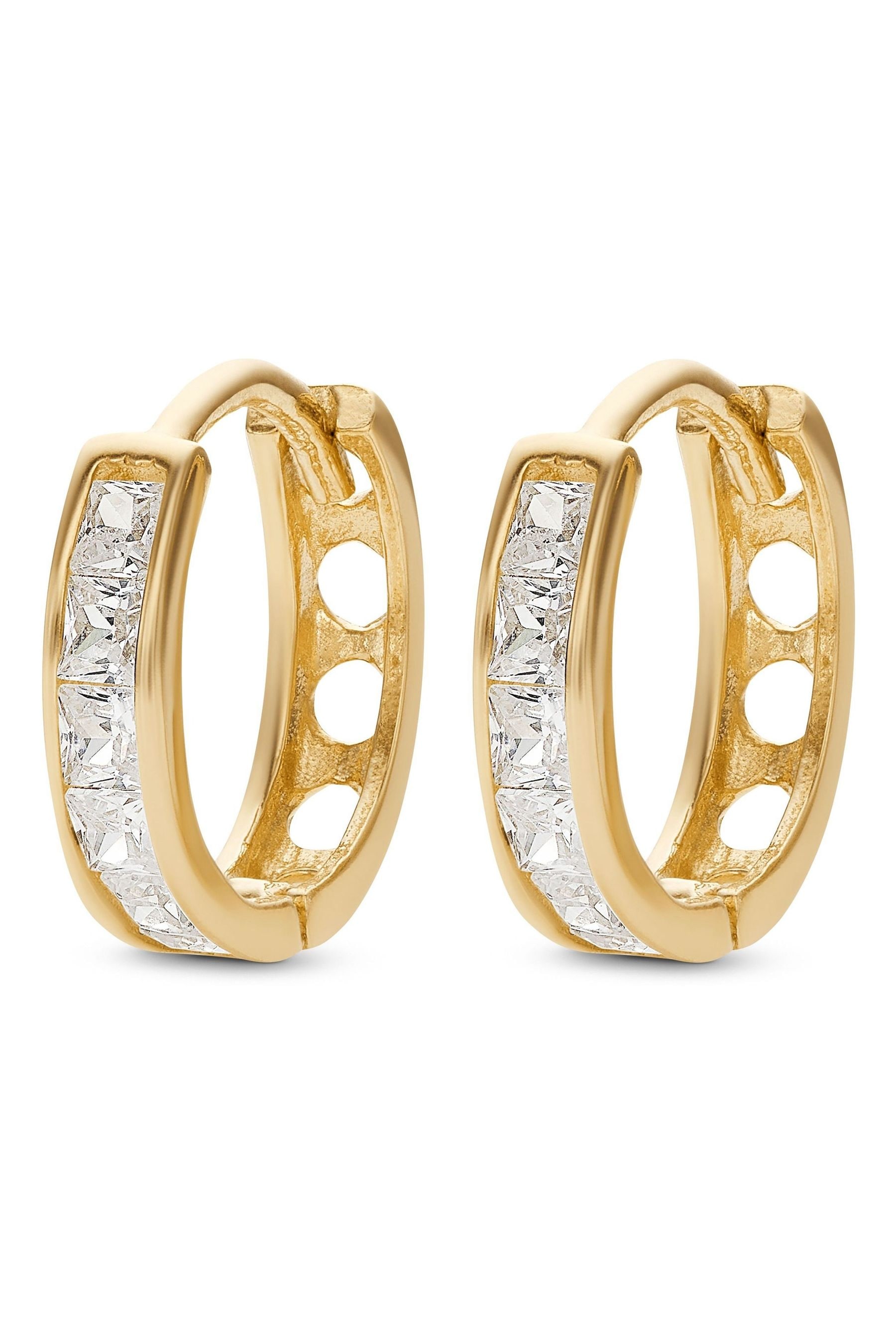 9ct gold cubic sales zirconia hoop earrings