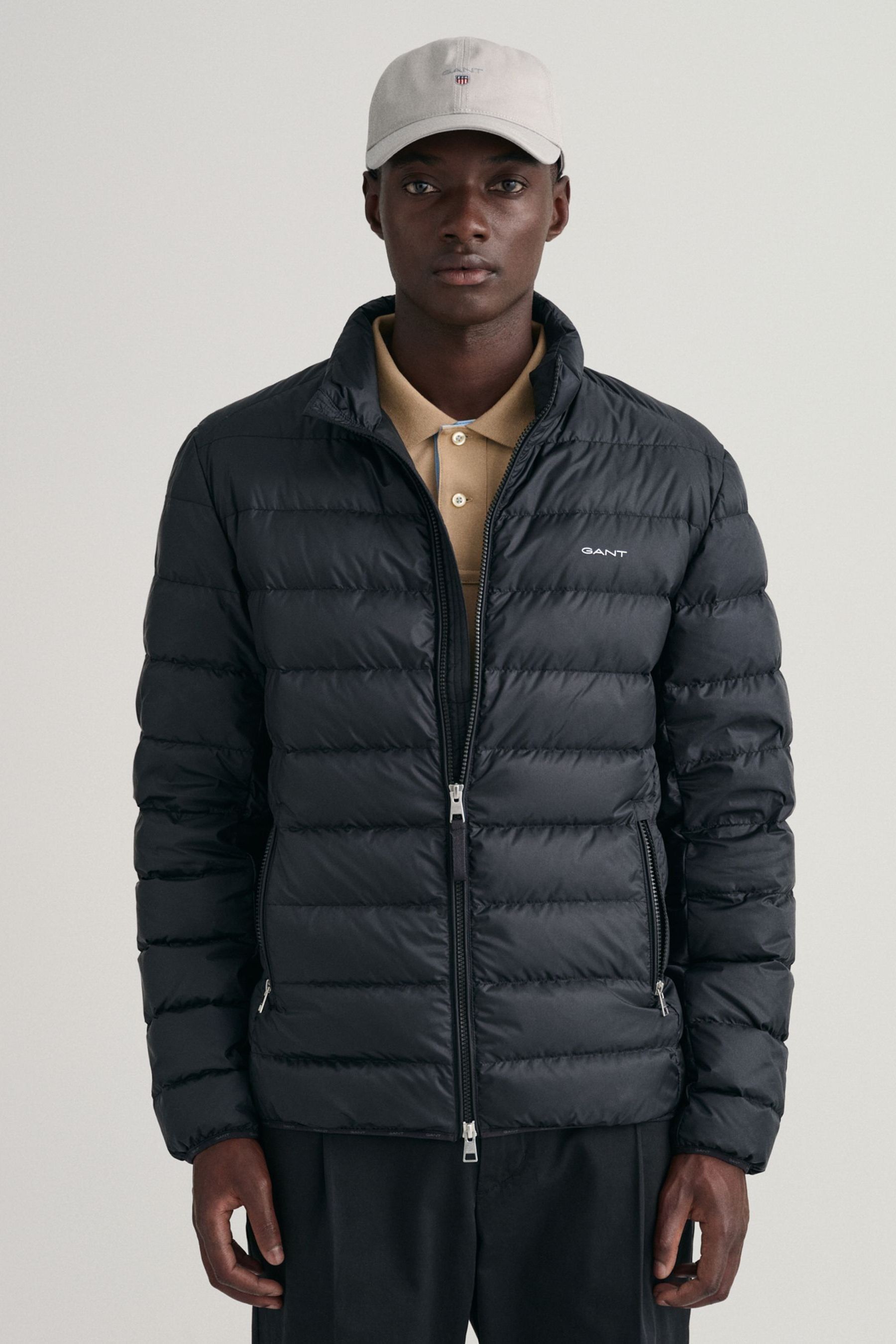 Black lightweight down jacket online