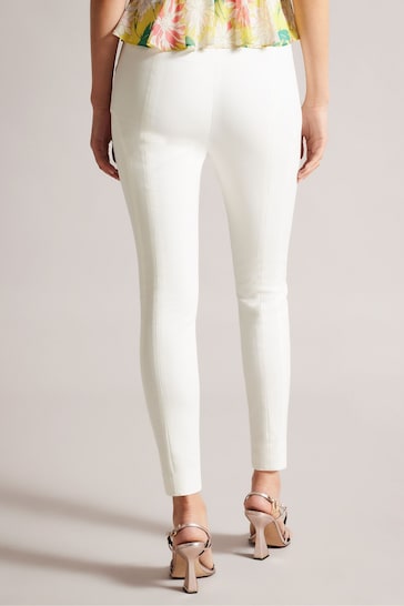 Ted Baker Natural Liroi High Waisted Leggings with Faux Popper Details