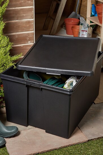Wham Black 150L Recycled Plastic Storage Box and Lid