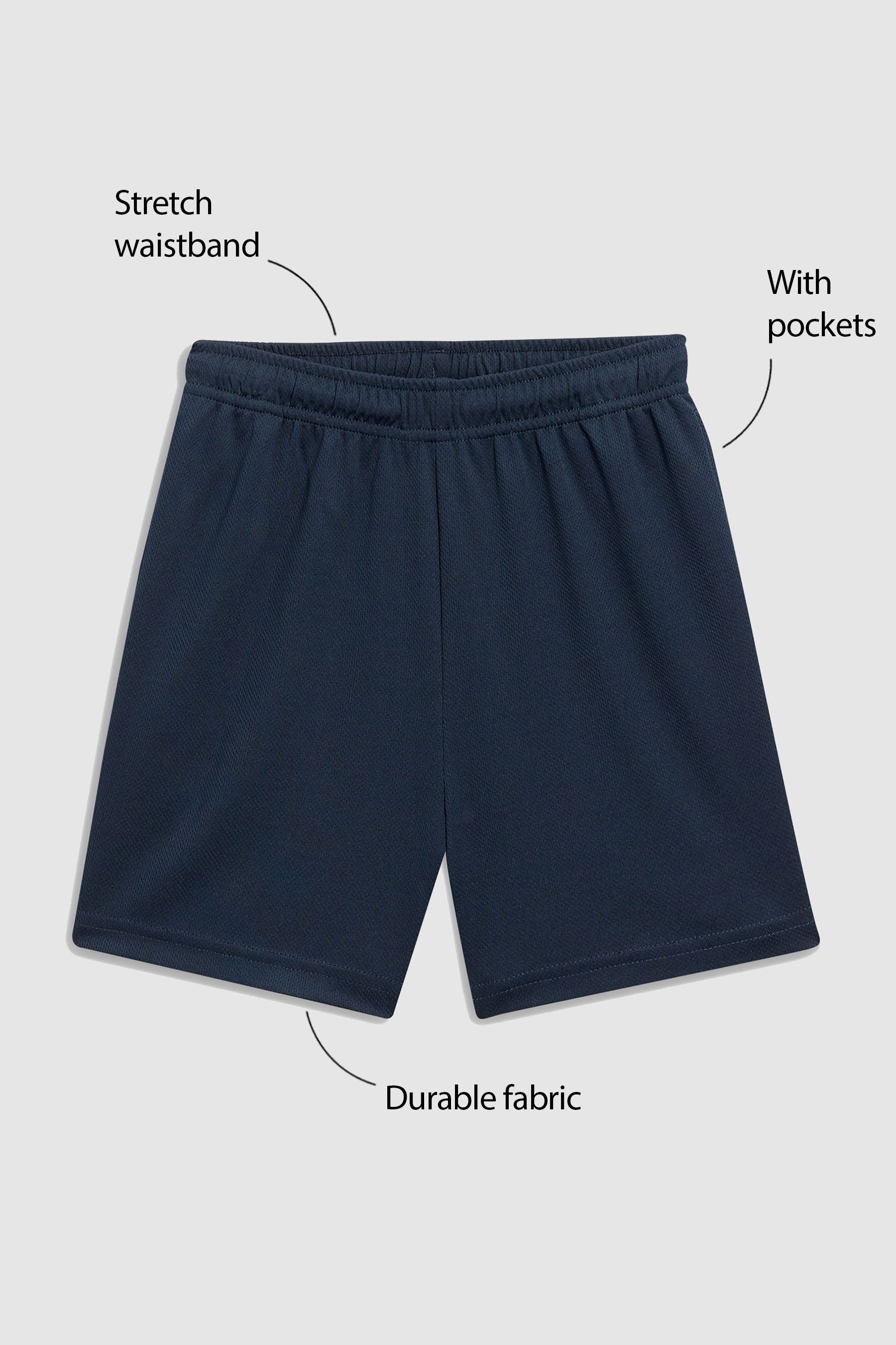 Navy blue sports shorts clearance