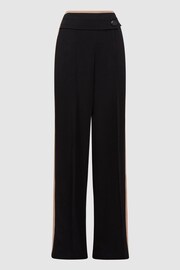 Reiss Black/Pink Lina High Rise Wide Leg Trousers - Image 2 of 5
