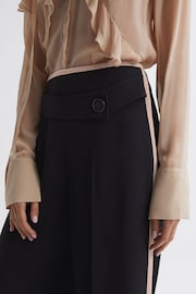 Reiss Black/Pink Lina High Rise Wide Leg Trousers - Image 3 of 5