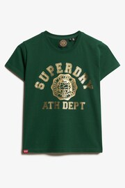 Superdry Enamel Green College Script Fitted T-Shirt - Image 5 of 5