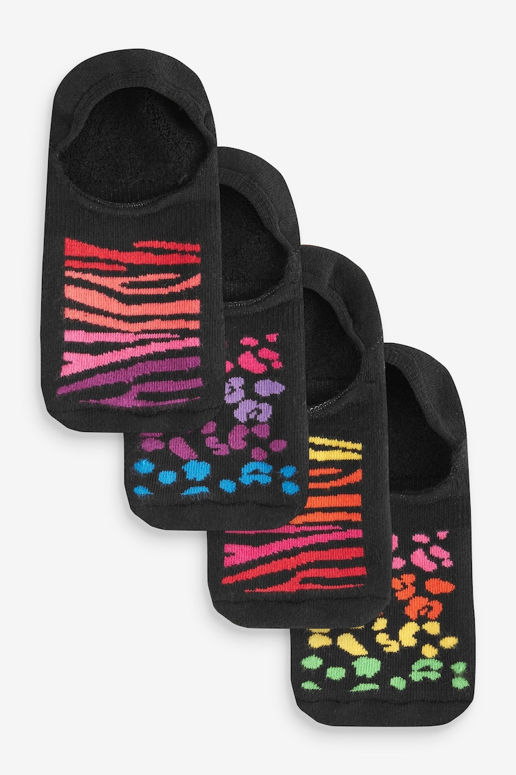 Rainbow Animal Cushion Sole Invisible Socks 4 Pack - Image 1 of 5