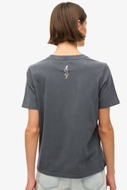 Superdry Ebony 100% Cotton Tattoo Script Relaxed T-Shirt - Image 2 of 6