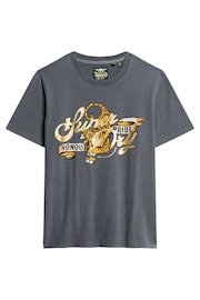 Superdry Ebony 100% Cotton Tattoo Script Relaxed T-Shirt - Image 4 of 6