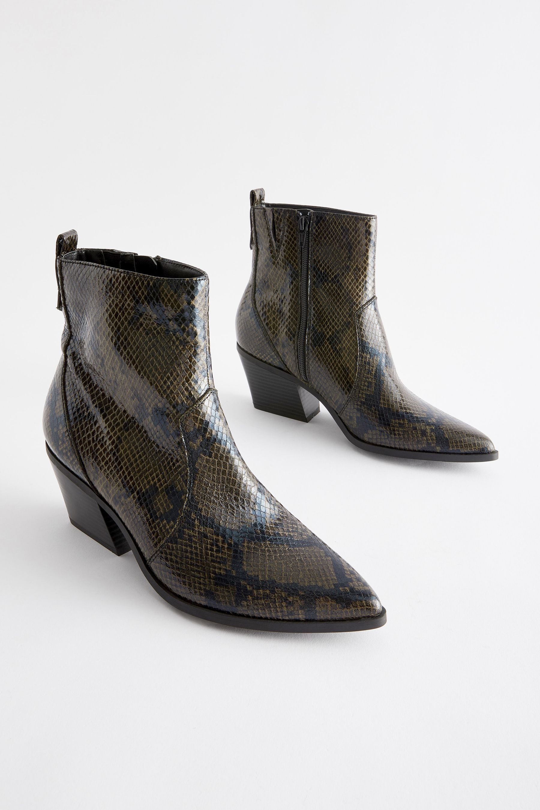 Buy Snake Effect Forever Comfort Cowboy Western Ankle Boots from
