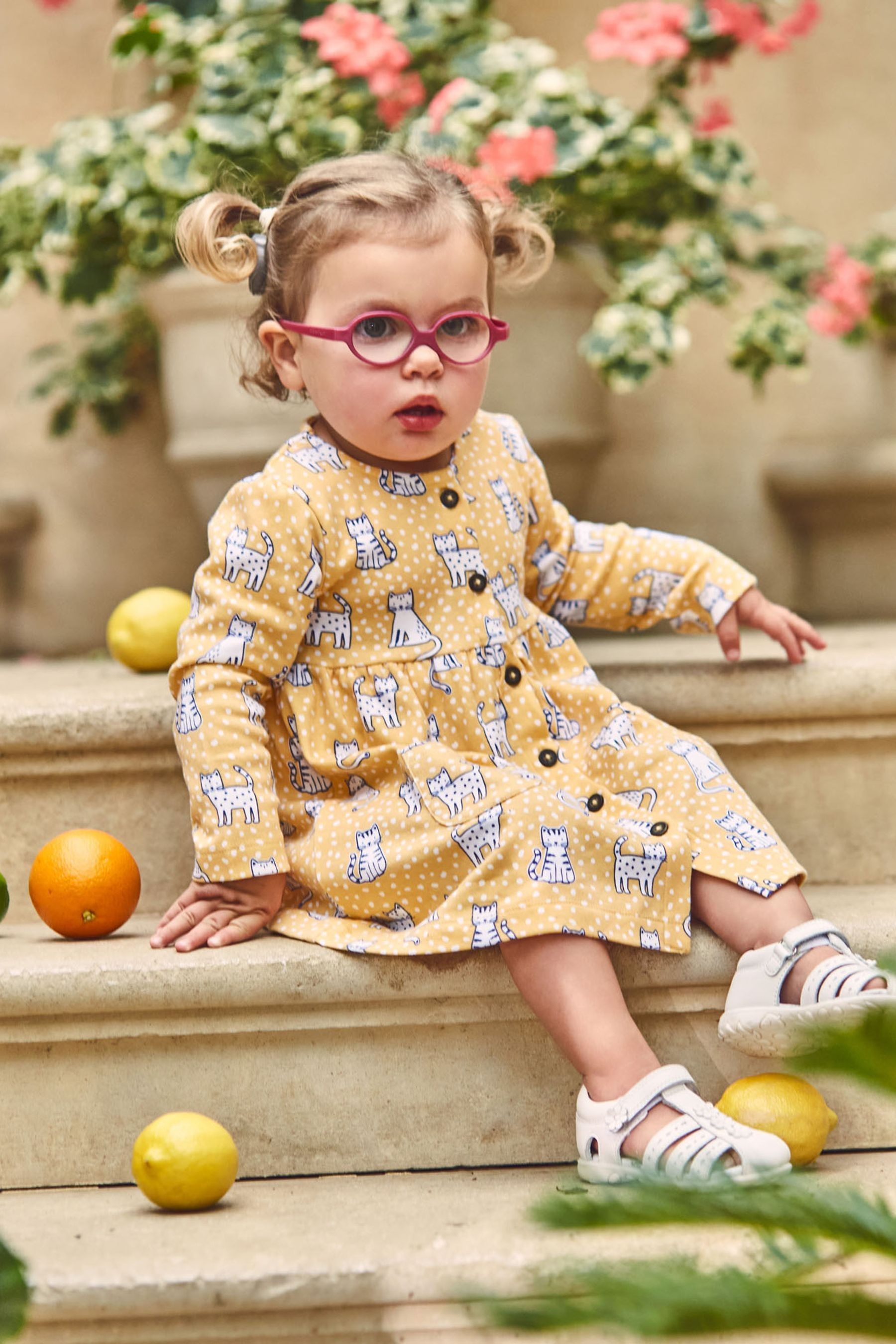 Buy JoJo Maman Bebe Yellow Girls Cat Pet in Pocket Dress from the Next UK online shop