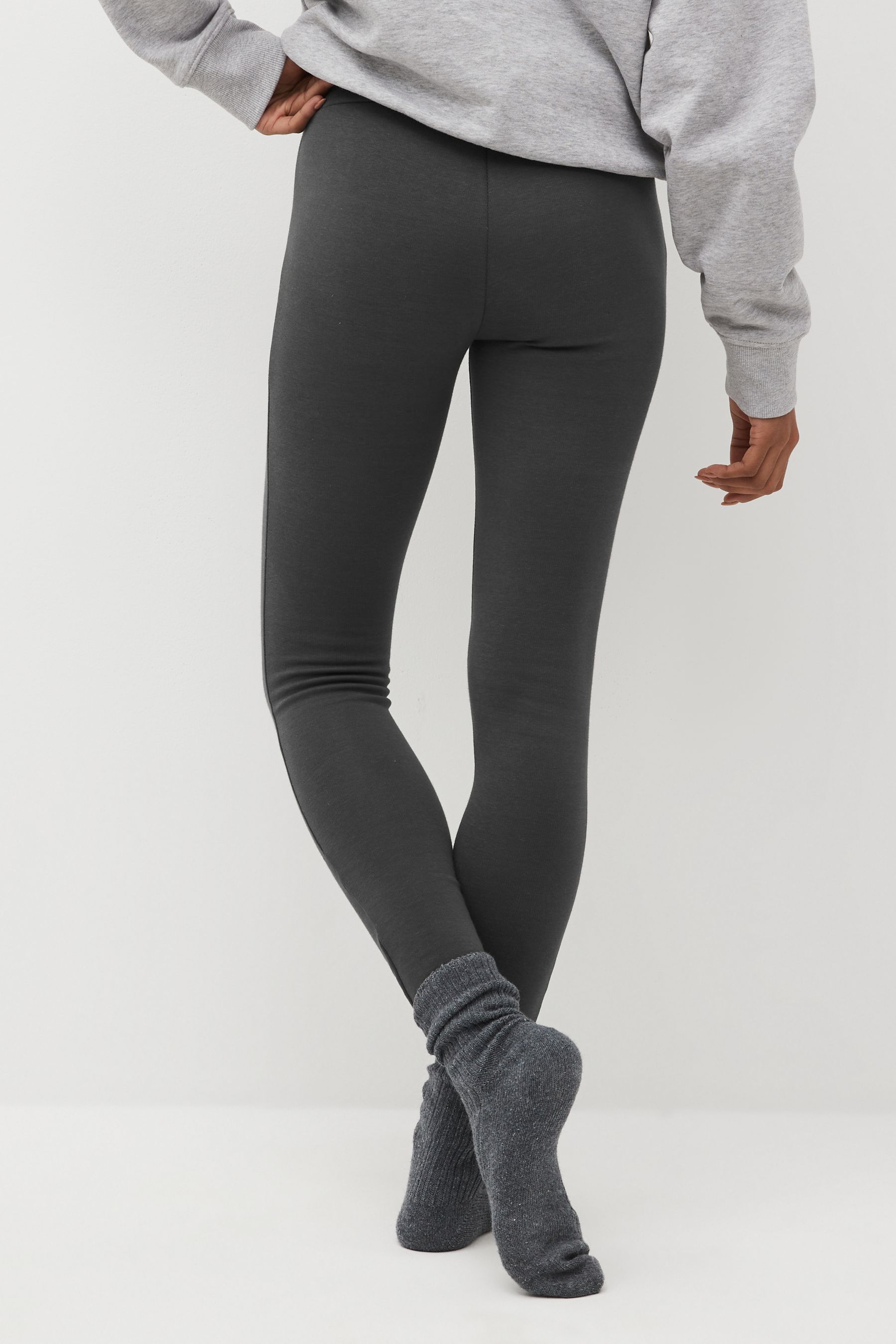 Grey fleece leggings sale