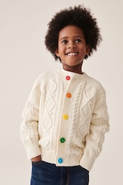 Little Bird by Jools Oliver Ecru Knitted Cable Cardigan - Image 3 of 8