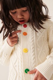 Little Bird by Jools Oliver Ecru Knitted Cable Cardigan - Image 6 of 8