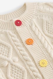 Little Bird by Jools Oliver Ecru Knitted Cable Cardigan - Image 7 of 8