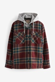 Red Check Hooded Shacket - Image 6 of 11
