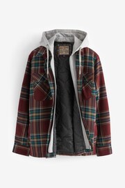 Red Check Hooded Shacket - Image 7 of 11
