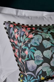 Black/Green Reversible Floral 200TC 100% Cotton Sateen Duvet Cover and Pillowcase Set - Image 8 of 12