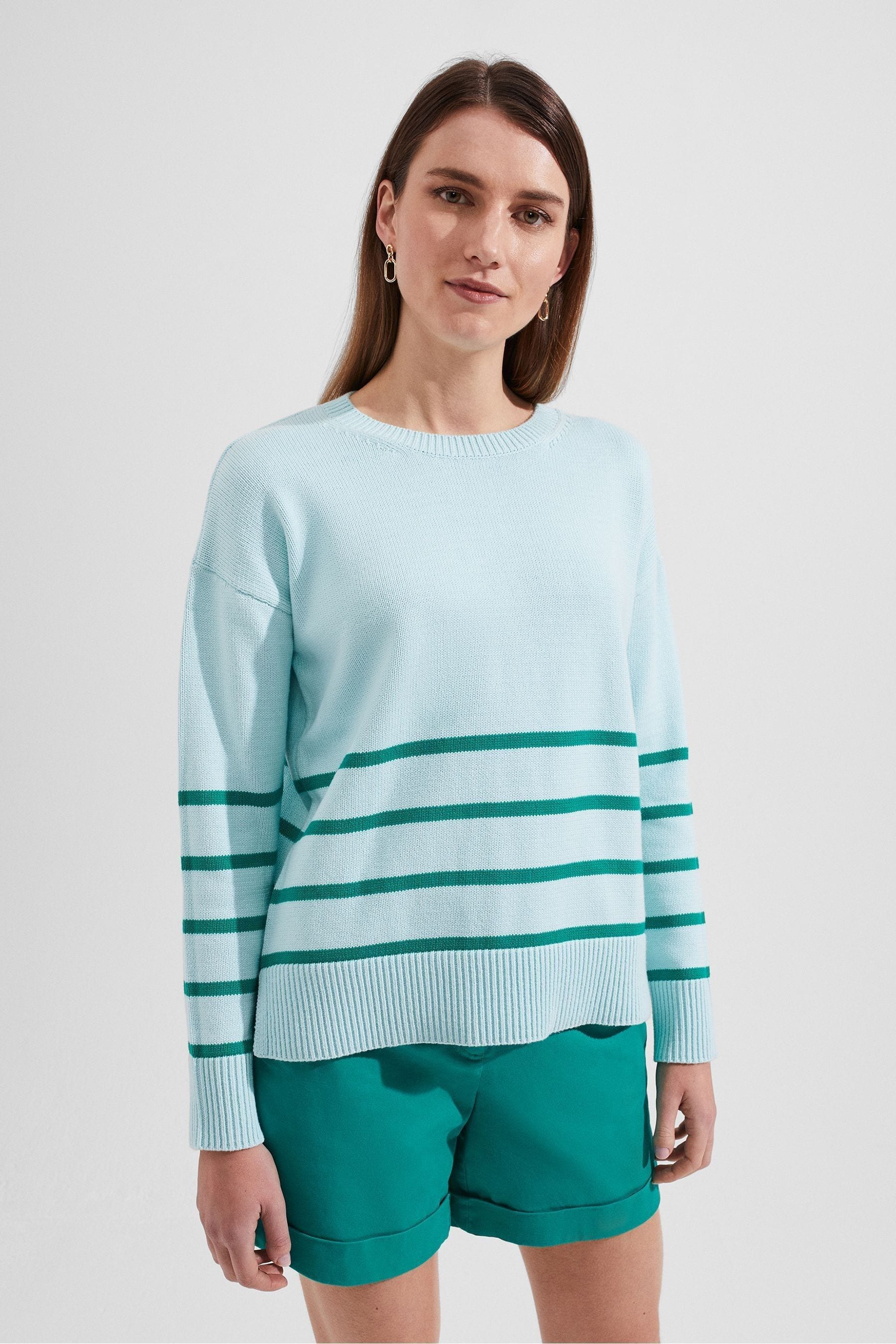Buy Hobbs Blue 100 Cotton Lilia Stripe Jumper from the Next UK online shop