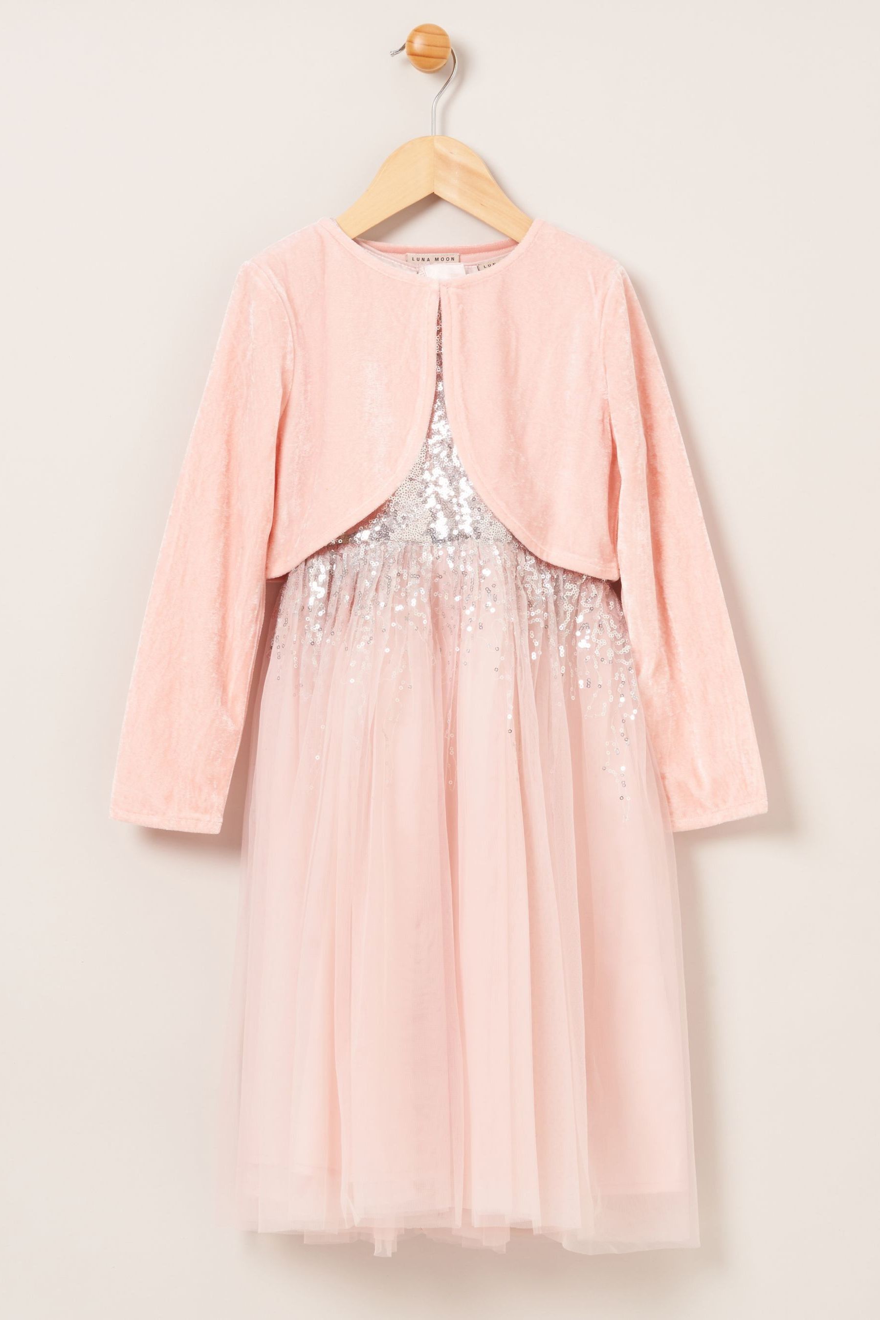 Buy Miss Pink Dress and Cardigan 2 Piece Set from the Next UK