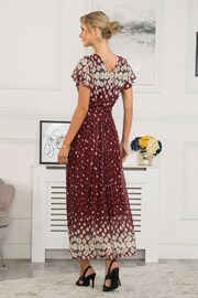 Jolie Moi Red Mably Mirror Print Maxi Mesh Dress - Image 2 of 5
