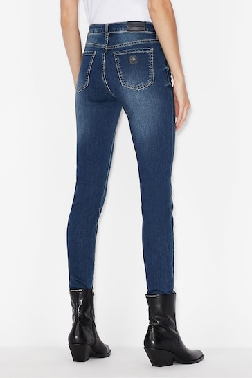 Armani Exchange Blue Skinny Fit Jeans