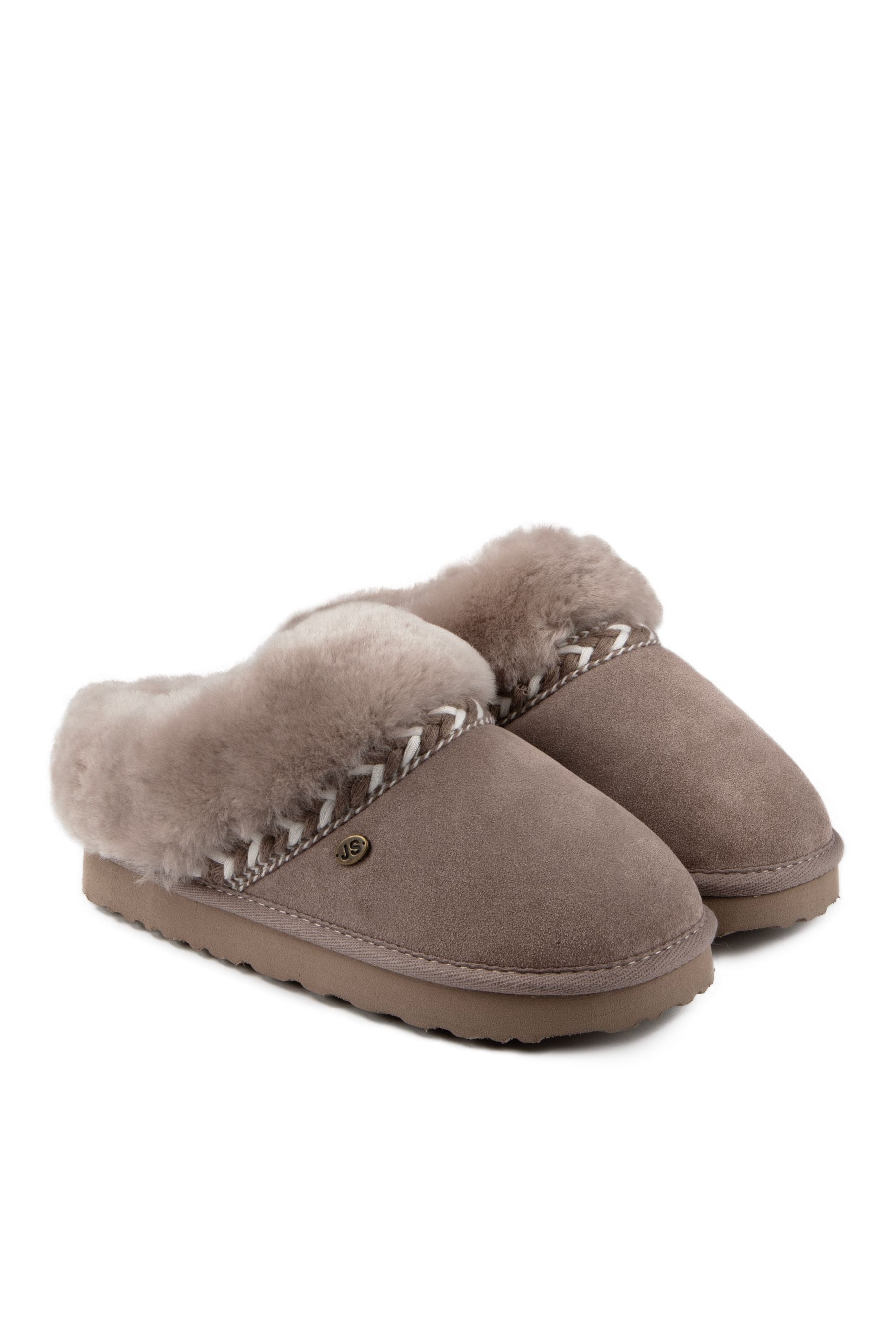 Just sheepskin suede slip on slippers shop