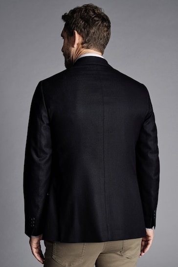 Charles Tyrwhitt Blue Luxury Italian Hopsack Classic Fit Jacket