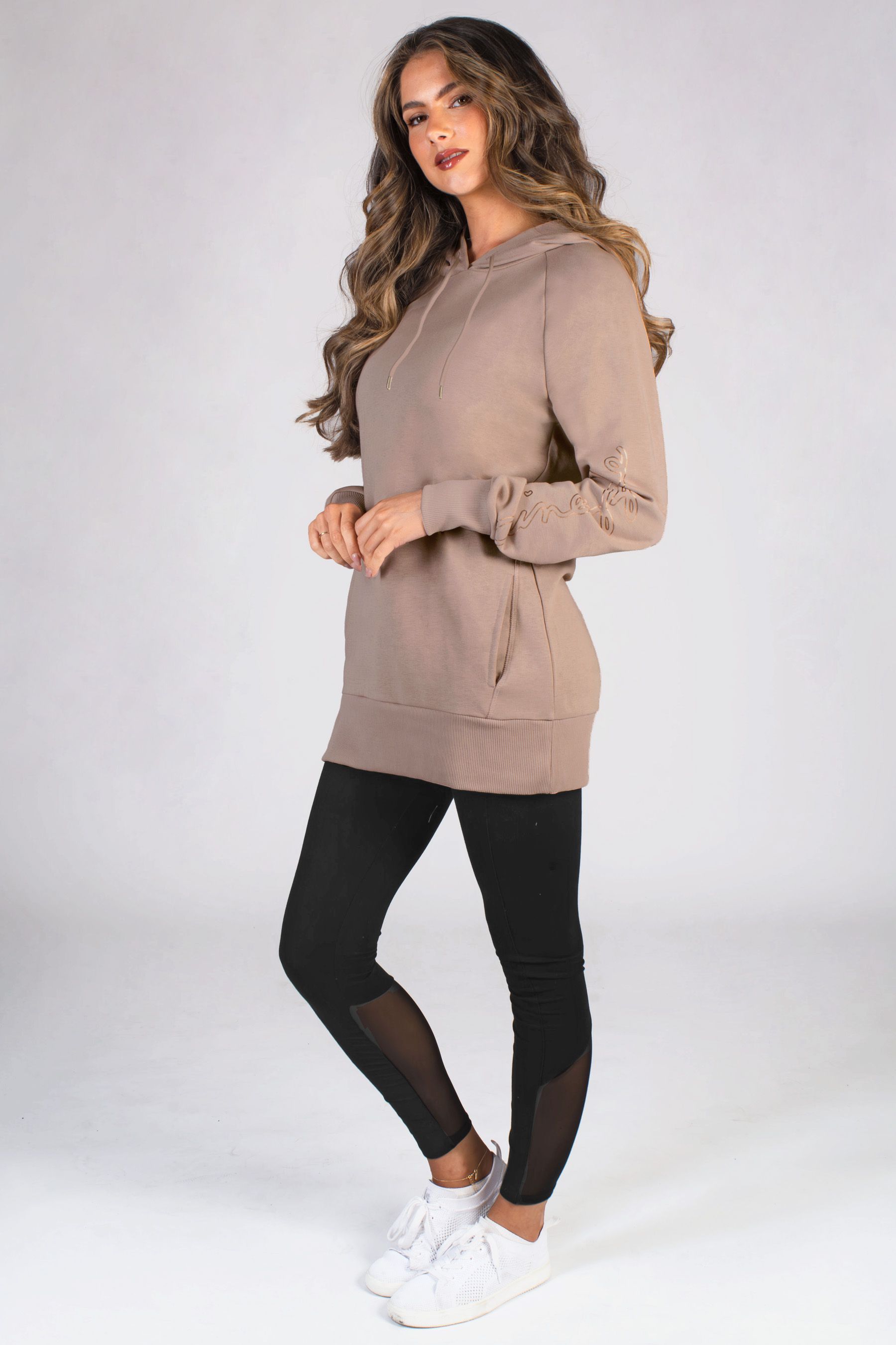Buy Pineapple Brown Womens Longline Hoodie from Next Canada