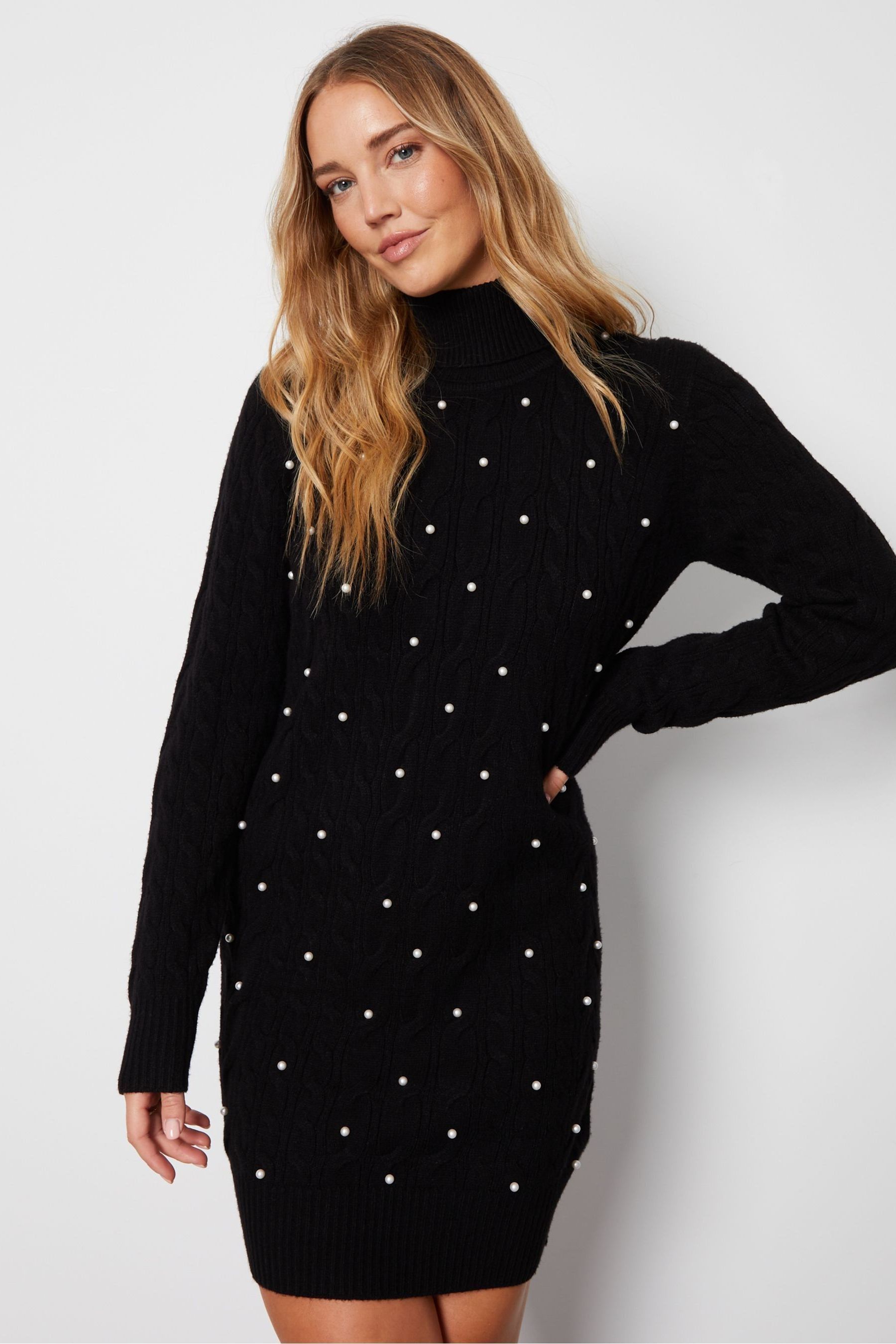 Black jumper with pearls on deals sleeve