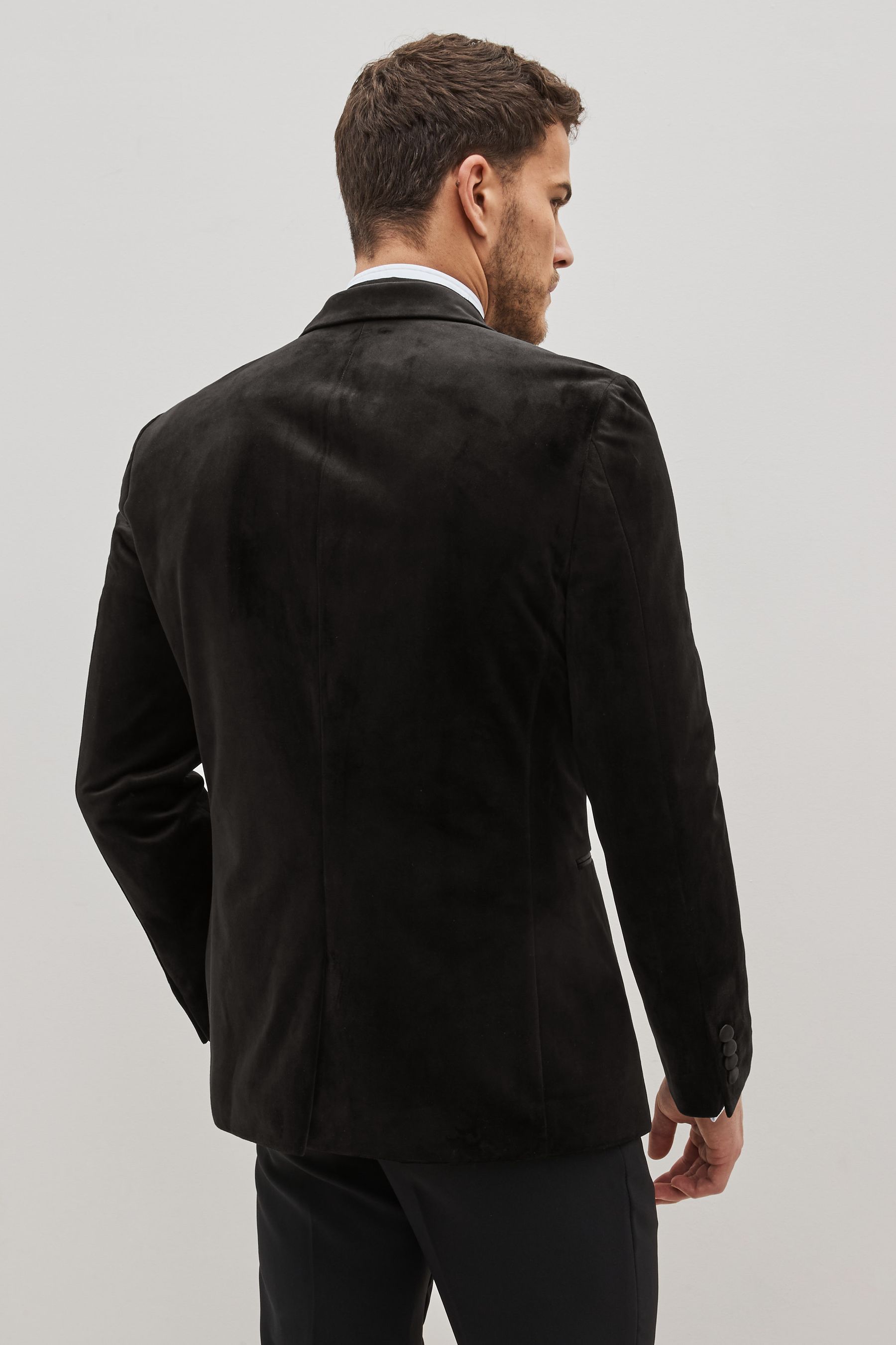 Buy Black Slim Fit Velvet Blazer from the Next UK online shop