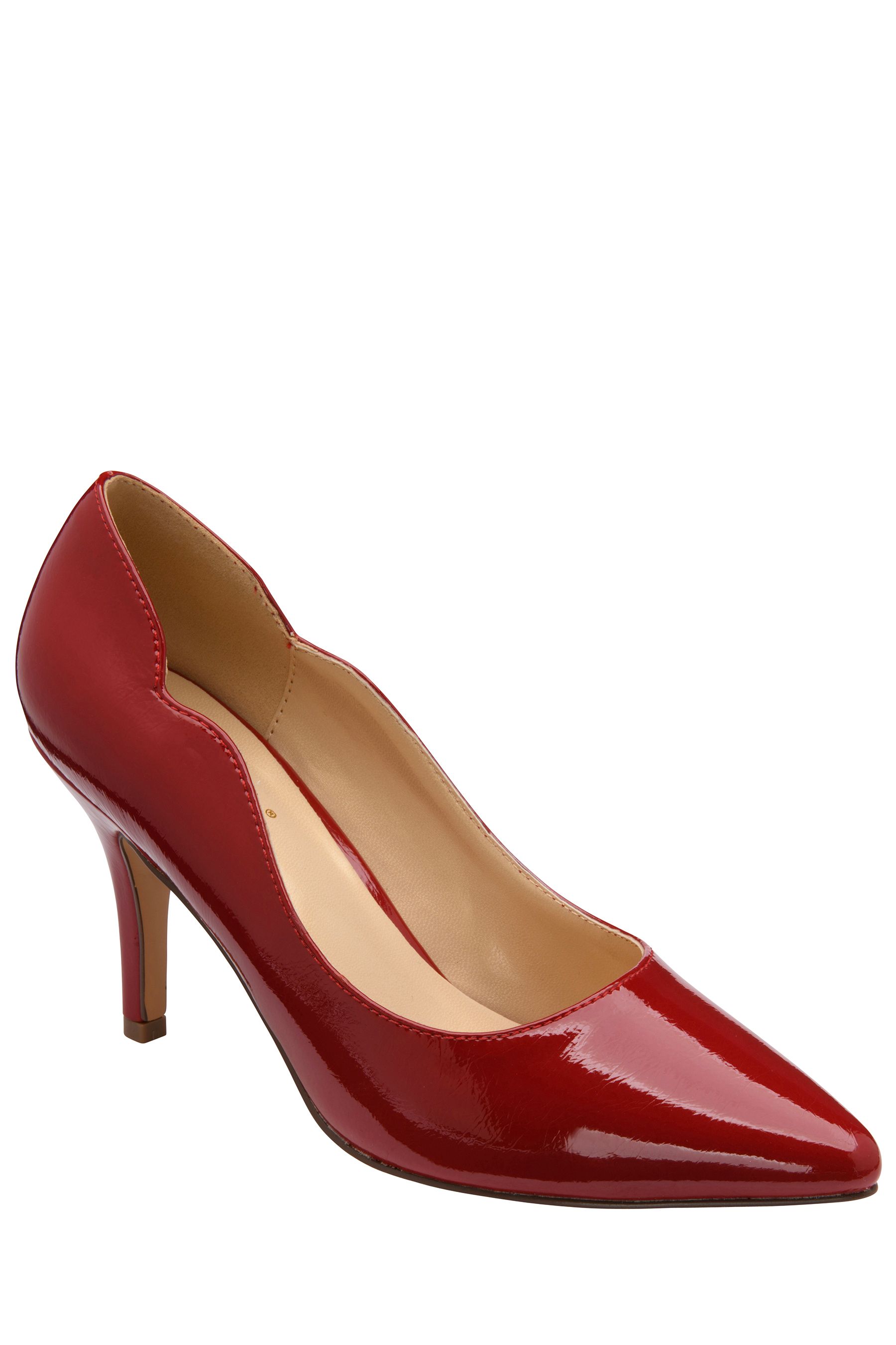Red patent kitten heel hot sale shoes