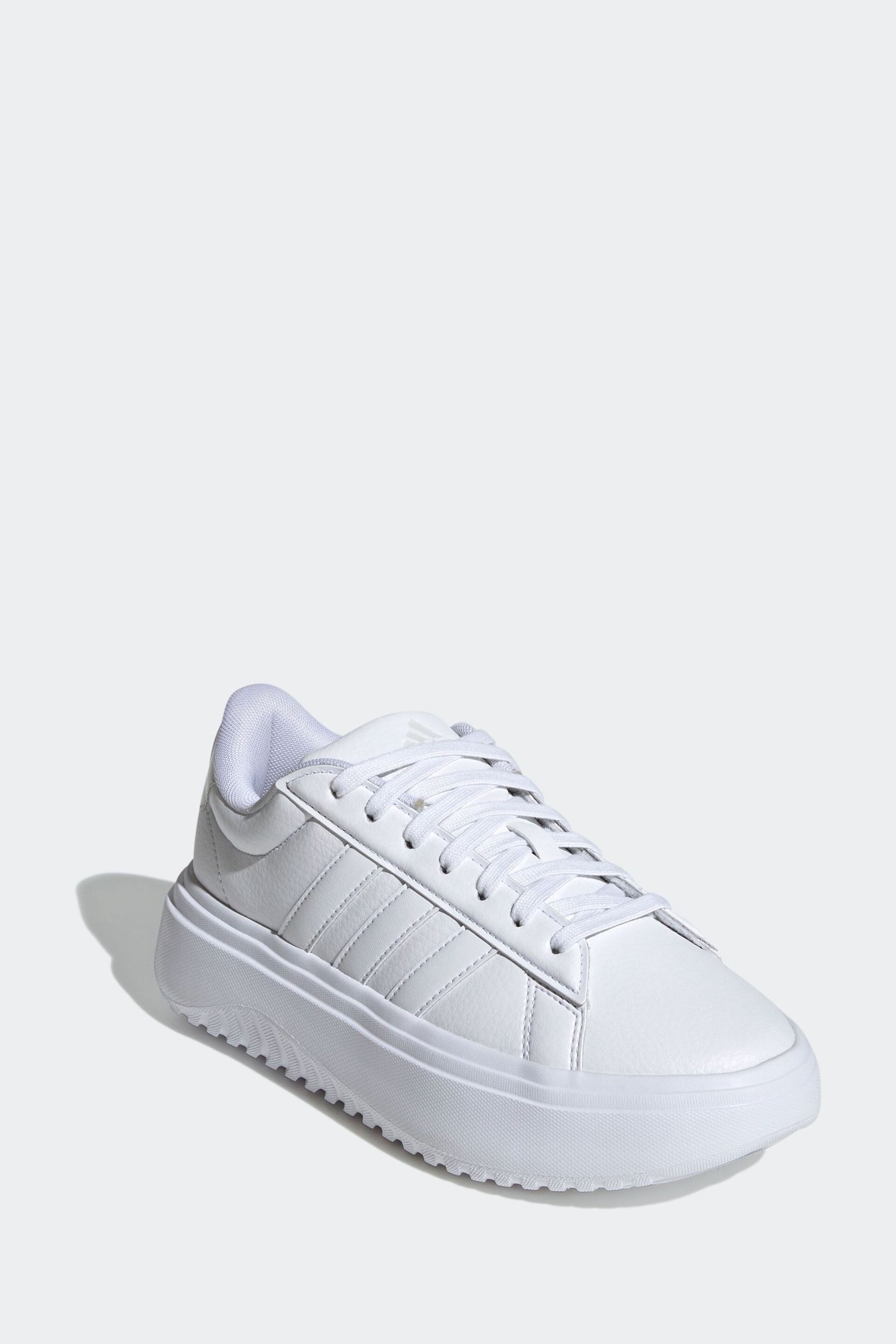 adidas White Grand Court Platform Trainers - Image 3 of 9