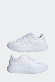 adidas White Grand Court Platform Trainers - Image 5 of 9