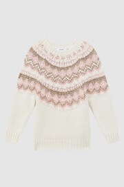 Reiss Pink Blythe Junior Fairisle Knitted Jumper - Image 2 of 5