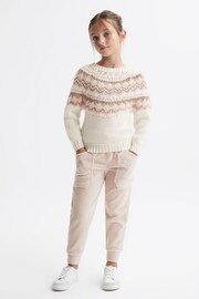 Reiss Pink Blythe Junior Fairisle Knitted Jumper - Image 3 of 5