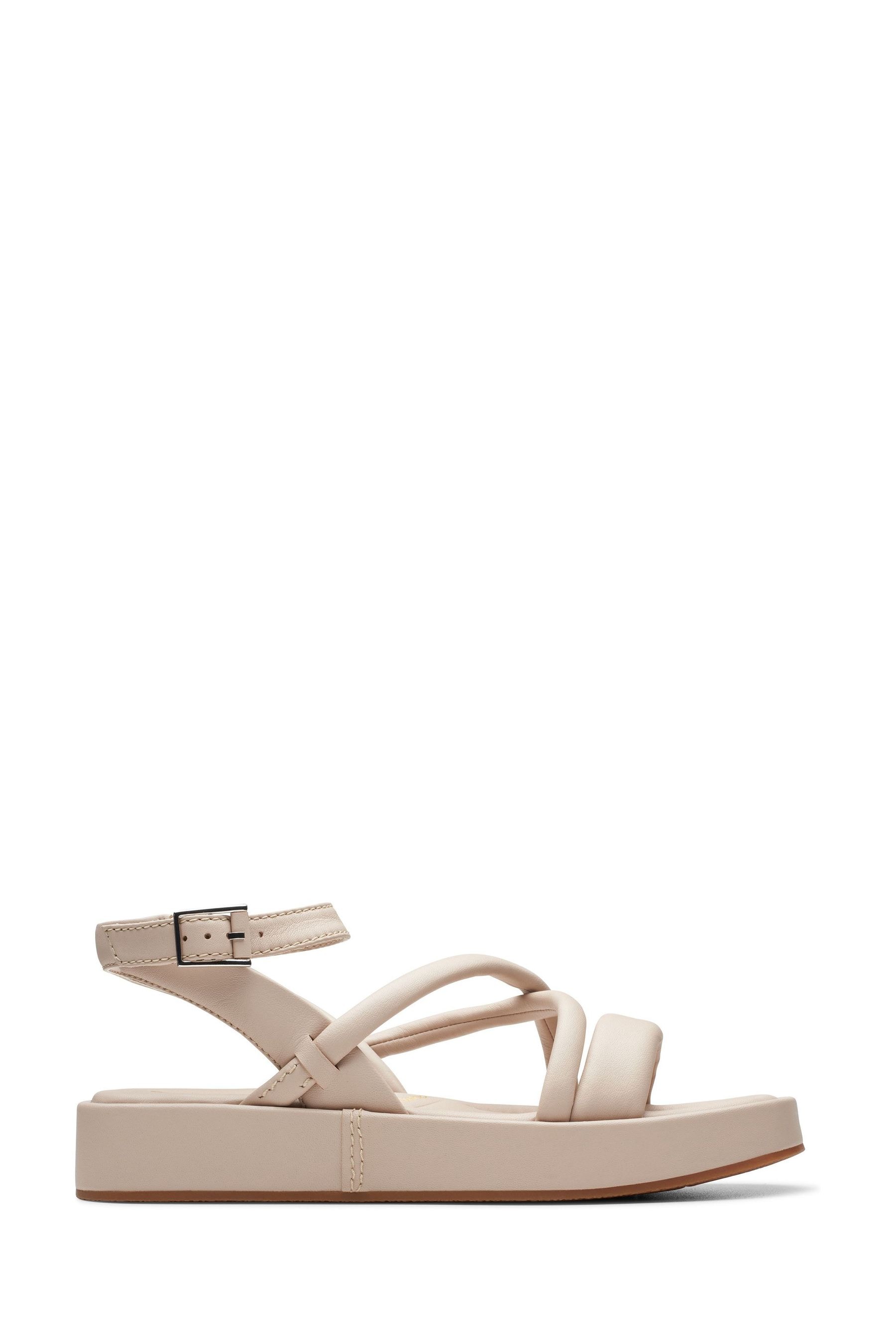 Clarks Natural Leather Alda Cross Sandals