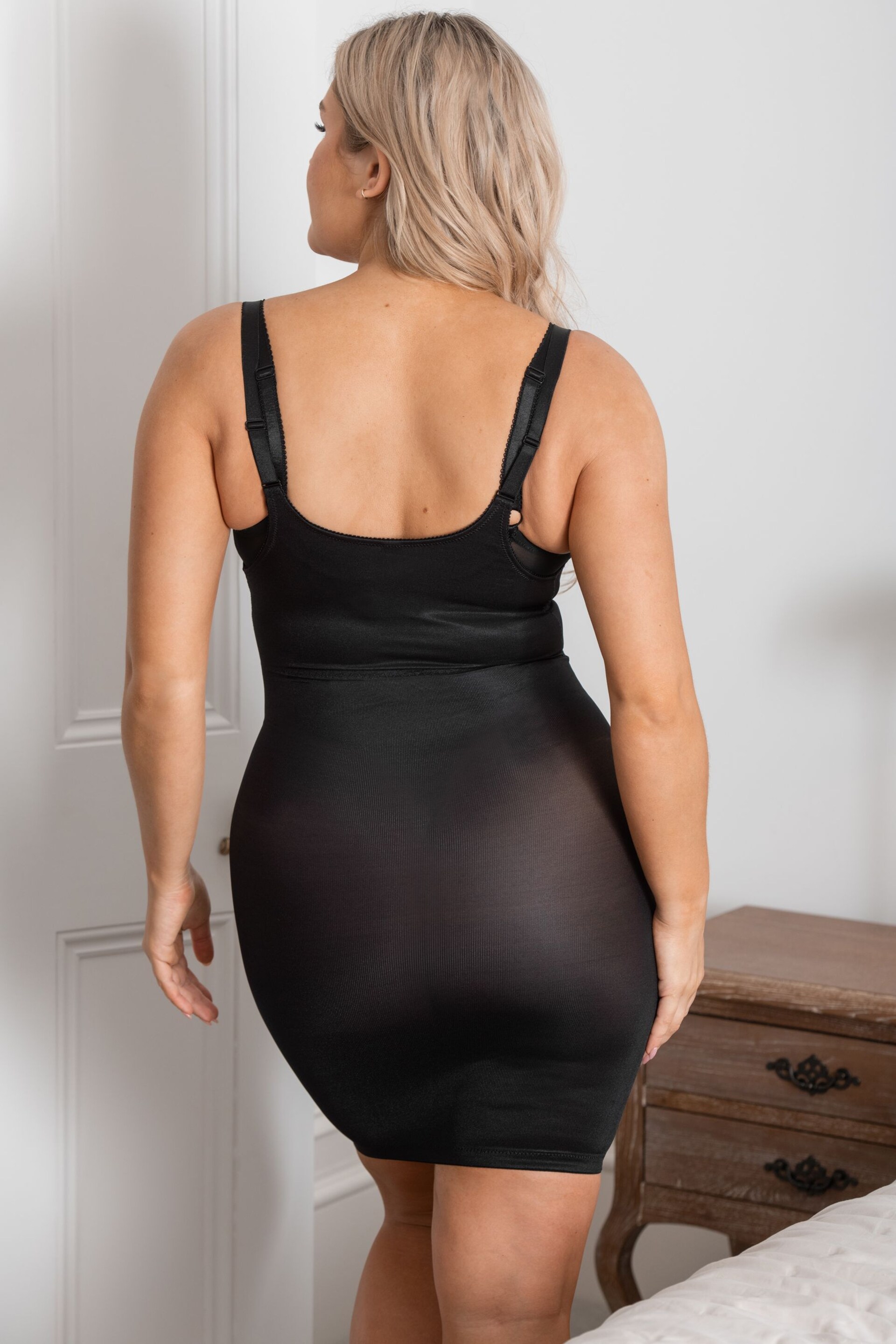 Pour Moi Black Lingerie Hourglass Shapewear Firm Tummy Control Wear Your Own Bra Slip - Image 2 of 5