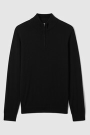 Reiss Black Blackhall Merino Wool Half-Zip Funnel Neck Jumper - Image 2 of 7