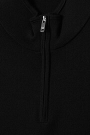 Reiss Black Blackhall Merino Wool Half-Zip Funnel Neck Jumper - Image 6 of 7