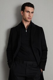 Reiss Black Blackhall Merino Wool Half-Zip Funnel Neck Jumper - Image 7 of 7