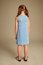 Blue Acid Wash Ribbed Racer Jersey Dress (3-16yrs) - Image 4 of 7