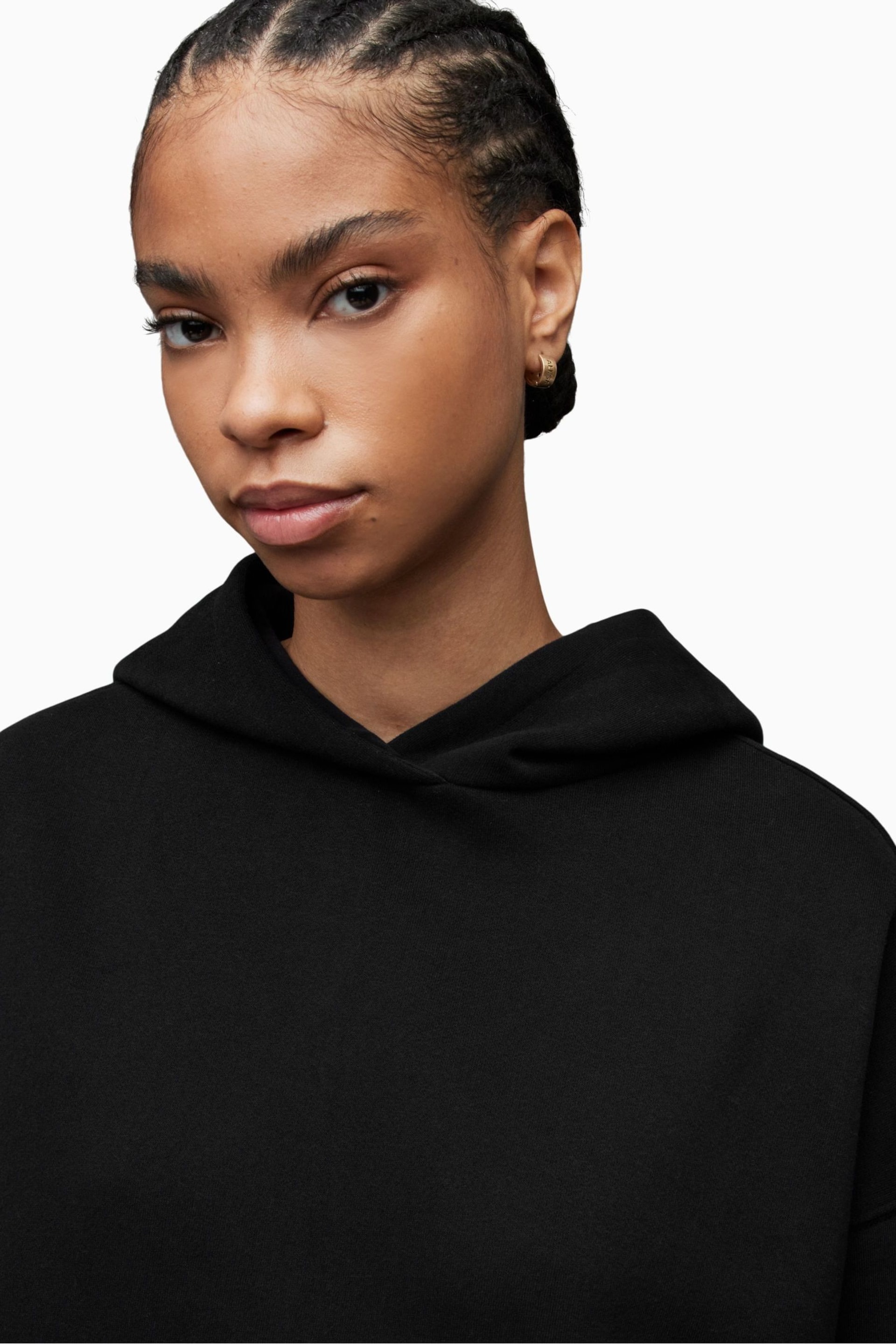 AllSaints Black Lee Hoodie - Image 6 of 9