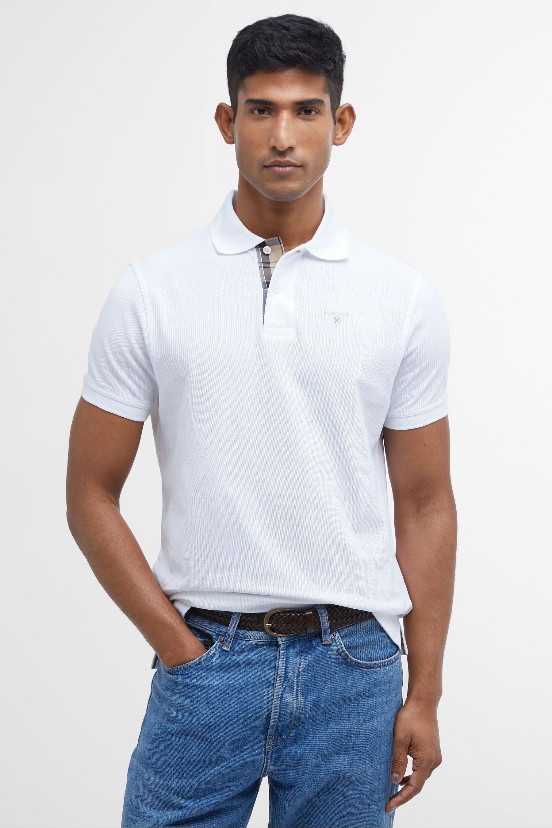 Buy Barbour White 100 Cotton Classic Pique Polo Shirt from the Next UK online shop