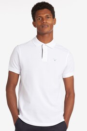 Barbour® White Classic Pique Polo Shirt - Image 8 of 13