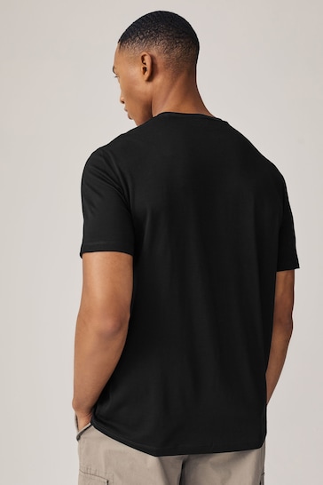 Armani Exchange Metallic Logo Black T-Shirt