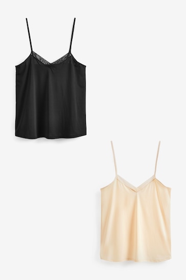 Buy Black/Nude Cami Two Pack from the Next UK online shop