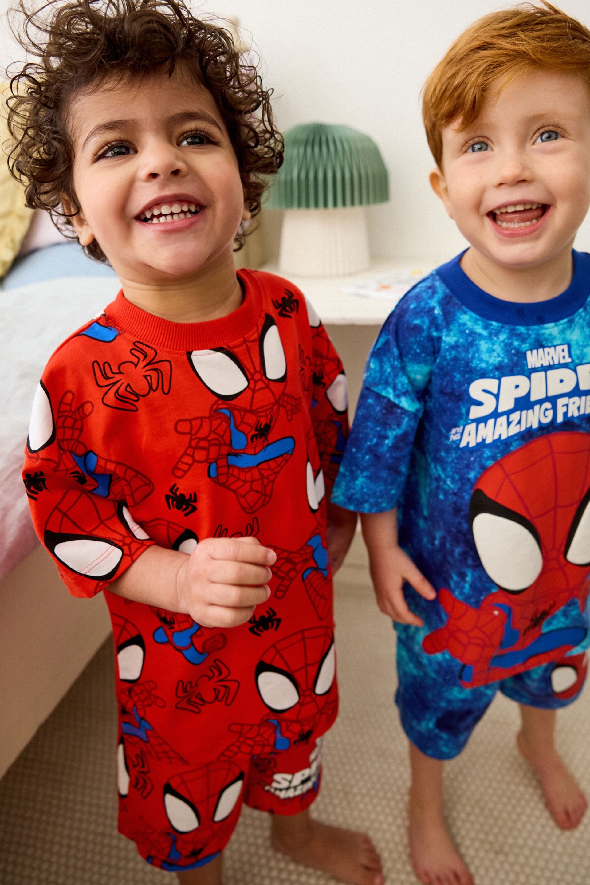 Red/Blue Spidey and Friends 2 Pack Short Pyjamas (12mths-10yrs) - Image 1 of 10