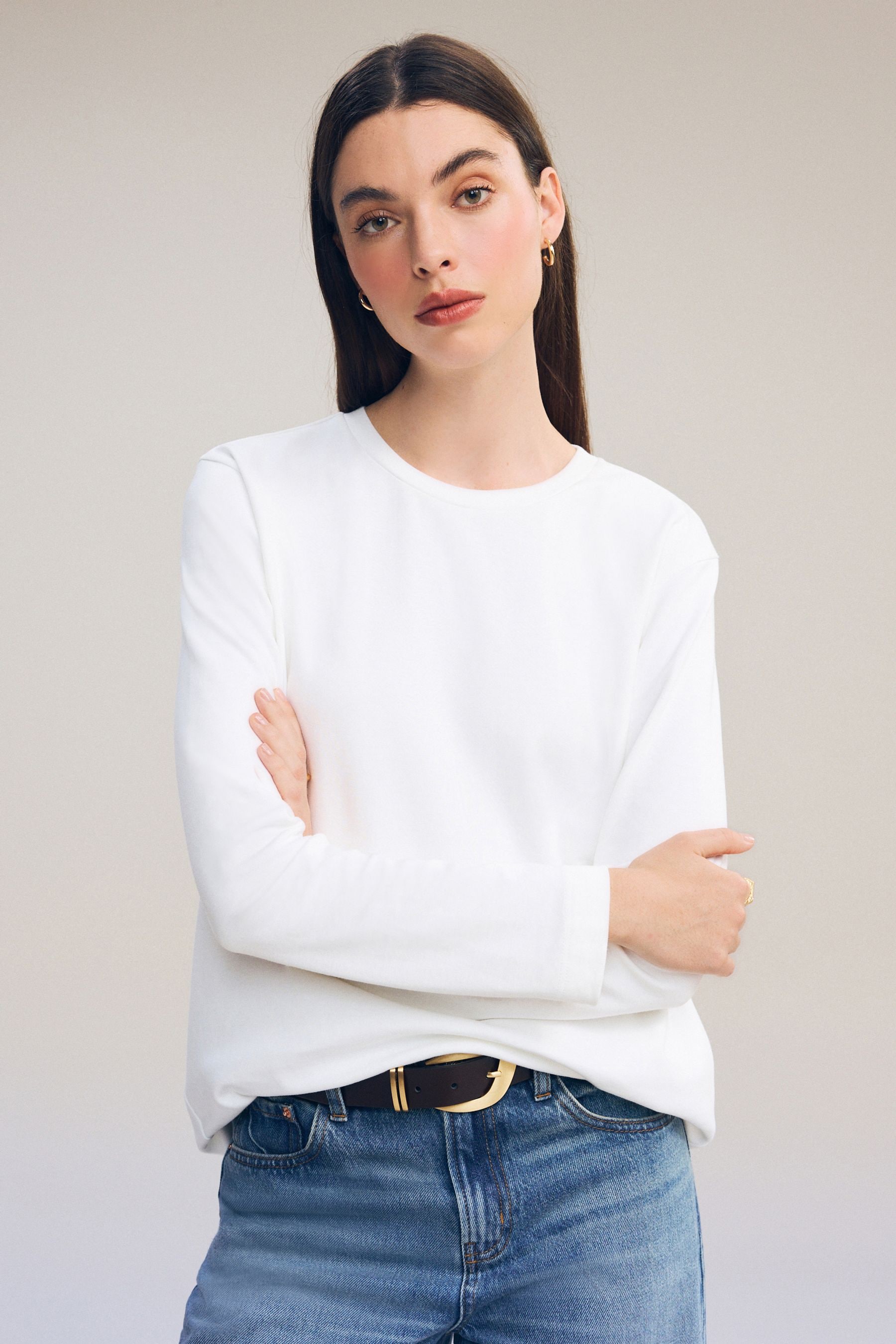 White Heavyweight Long Sleeve T Shirt
