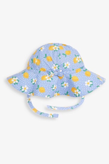 JoJo Maman Bébé Blue Floral Floppy Sun Hat