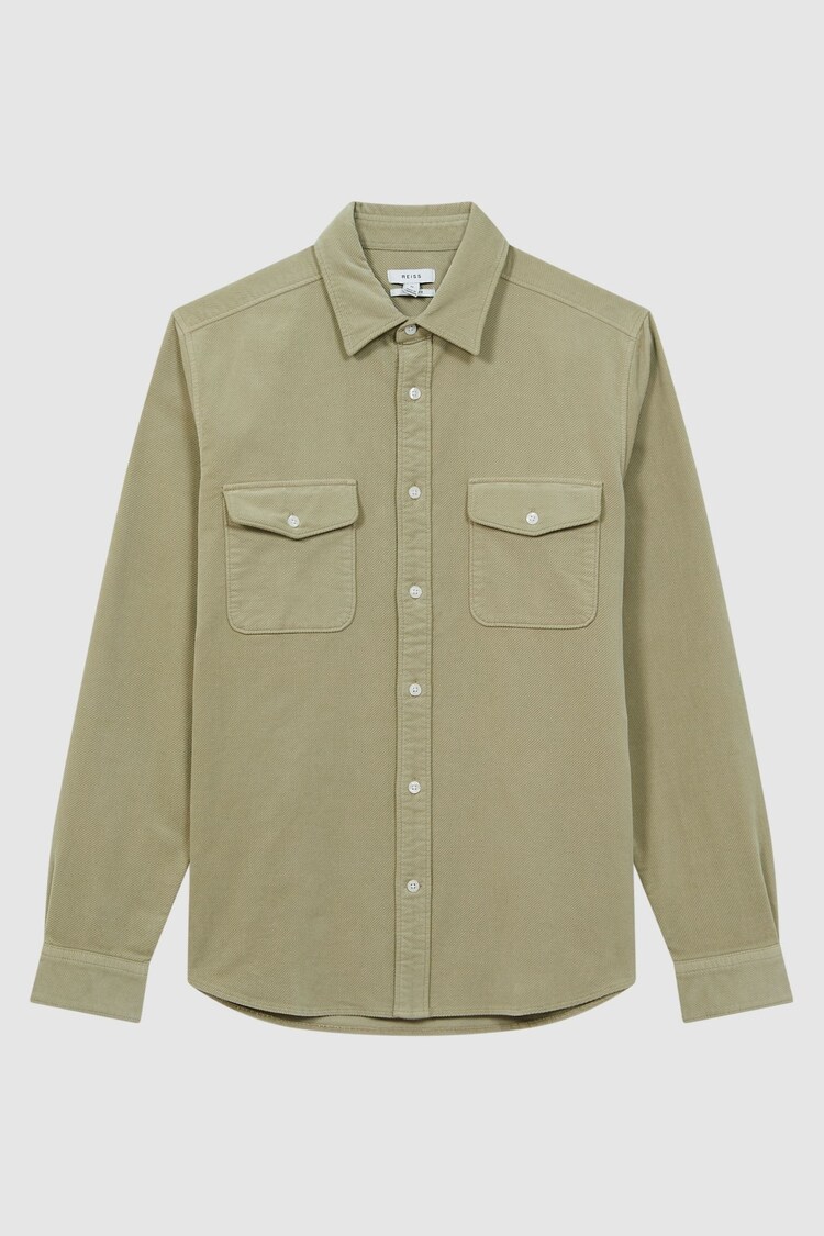 Reiss Mint Cialini Corduroy Twin Pocket Overshirt - Image 2 of 4