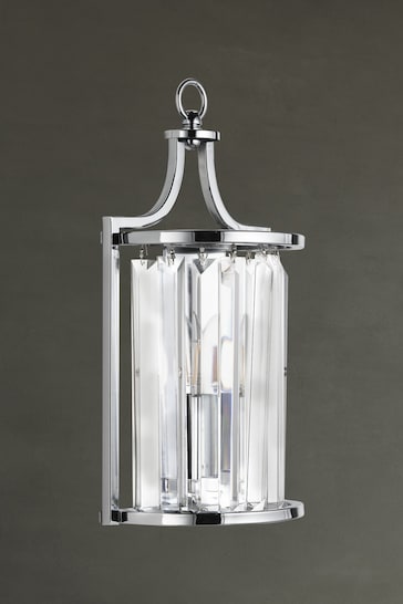 Searchlight Chrome Mystic Wall Light With Crystal Glass